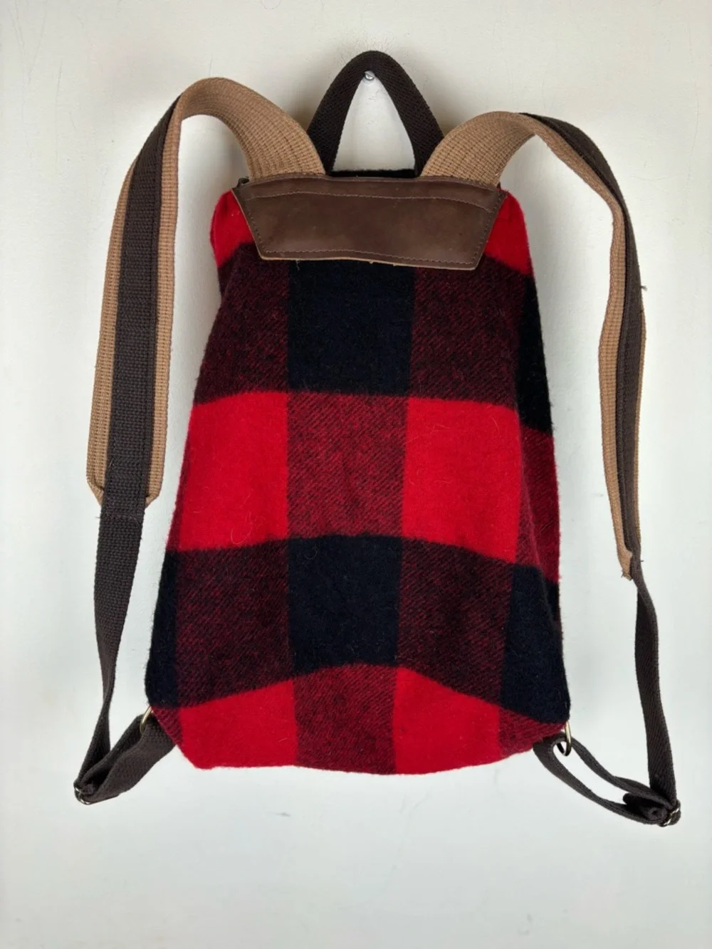 Woolrich X Frost River Backpack-Wool Red Buffalo Plaid & Leather-Made in USA